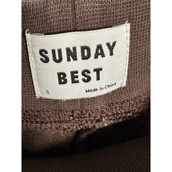 Sunday Best Aritzia Sz S Flared Velour Pull-On Lounge Pants Mocha Comfort Cozy - Picture 3 of 9